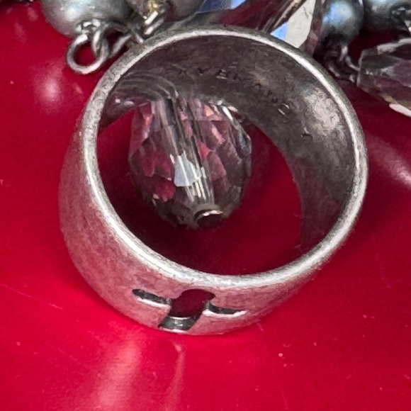 KY Brand Silvertone Hollow Cross Band Ring - Picture 7 of 7